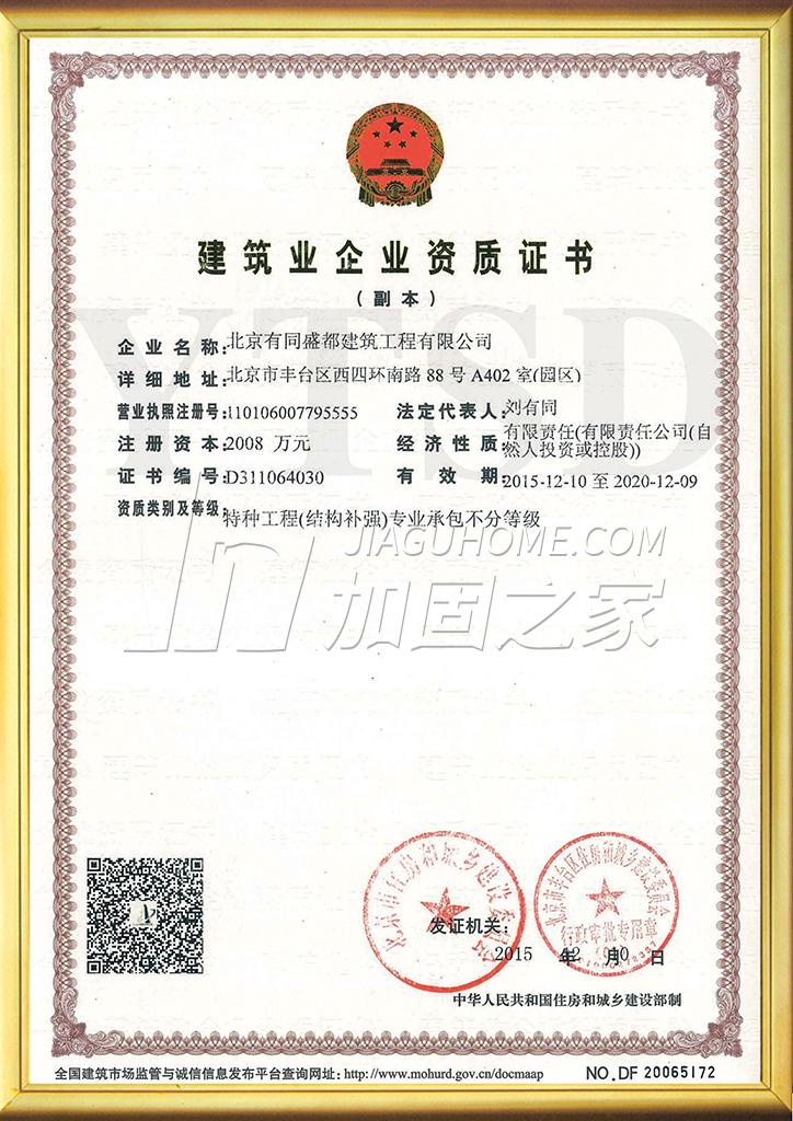 特种工程(限结构补强)专业承包