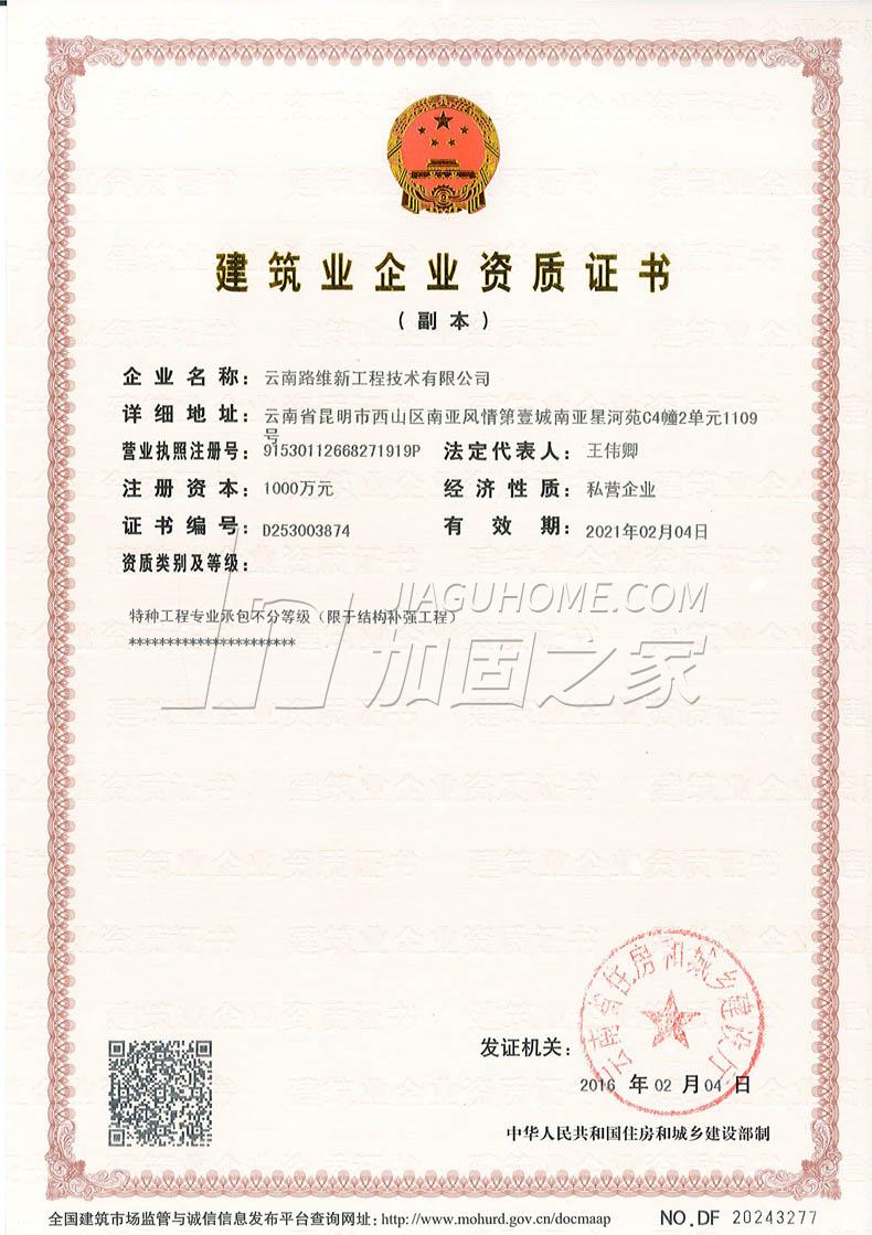 特种工程(限建筑物纠偏和平移)专业承包