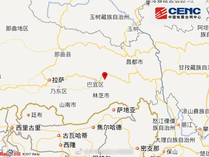中国地震台发布