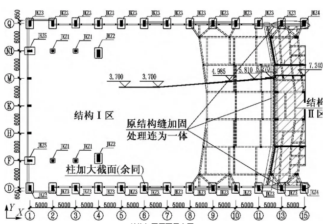 结构加固平面示意图