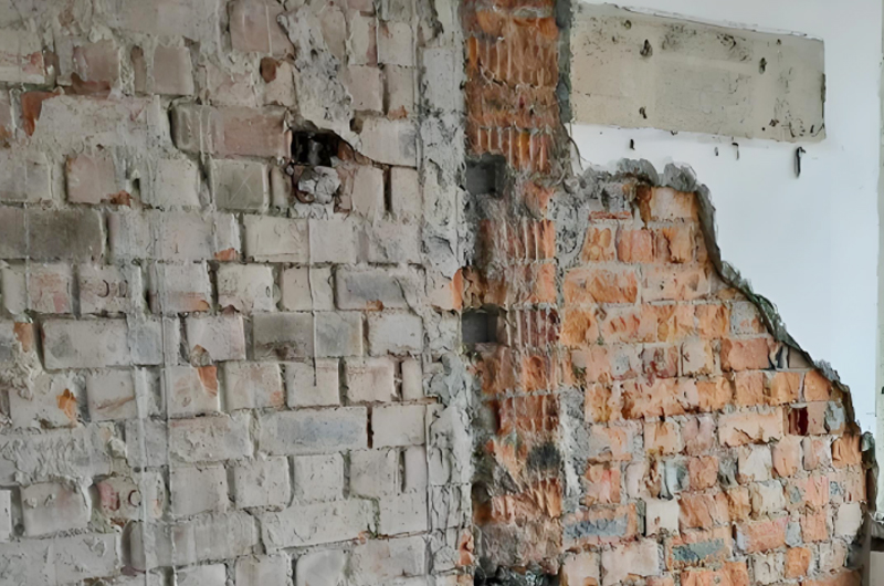 修建墙体加固的过程