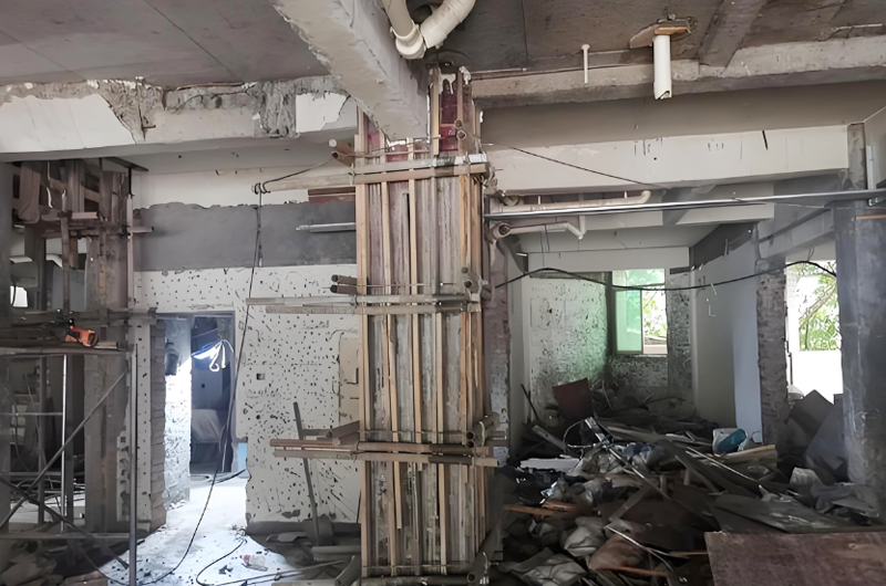 柱子增大截面加固